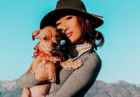 Christina Hong and her dog